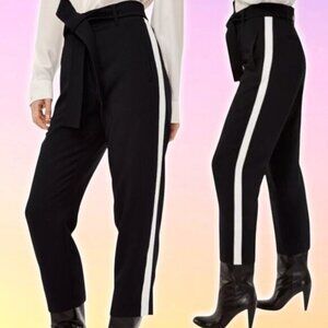WILFRED Aritzia Jallade Pant Sz 2 Black White Side Stripes